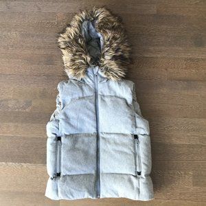 Gap Puffer Vest with Fur Hood
